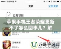 蘋果手機王者榮耀更新不了怎么回事兒？解決方法大揭秘！