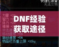DNF經驗獲取途徑解析：輕松升級，快速提升！