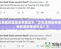 《當英雄聯(lián)盟登錄界面顯示“正在連接服務(wù)器”時，你究竟在等待什么？》