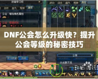 DNF公會怎么升級快？提升公會等級的秘密技巧