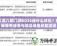 天龍八部門派BOSS掉什么材料？揭秘稀有掉落與極品裝備獲取途徑