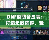 DNF塔防合成表：打造無敵陣容，輕松制霸塔防世界！