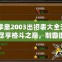 《拳皇2003出招表大全無界：盡享格斗之巔，制霸街機世界》