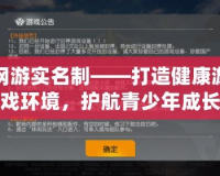 網游實名制——打造健康游戲環境，護航青少年成長