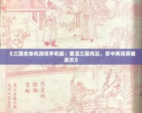 《三國志單機游戲手機版：重溫三國風云，掌中再現英雄豪杰》