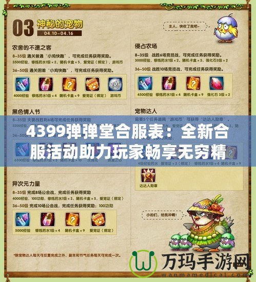 4399彈彈堂合服表：全新合服活動助力玩家暢享無窮精彩！