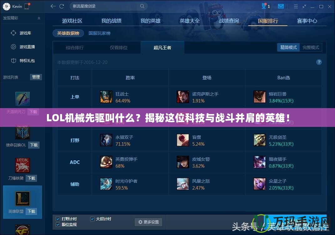 LOL機(jī)械先驅(qū)叫什么？揭秘這位科技與戰(zhàn)斗并肩的英雄！