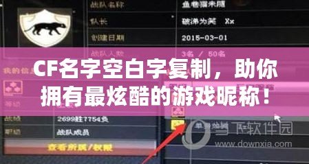 CF名字空白字復制，助你擁有最炫酷的游戲昵稱！