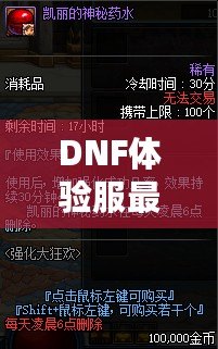 DNF體驗服最新資訊：全新版本重磅來襲，職業平衡再度調整，玩家熱議！