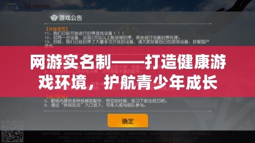 網游實名制——打造健康游戲環境，護航青少年成長