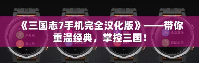 《三國志7手機完全漢化版》——帶你重溫經典，掌控三國！