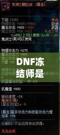 DNF凍結師是靠力量還是攻擊？解析職業選擇與屬性加點