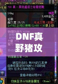 DNF真野豬攻略講解——輕松擊敗野豬王，帶你暢游地下城！