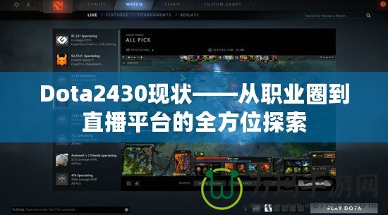 Dota2430現狀——從職業圈到直播平臺的全方位探索