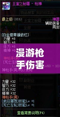 漫游槍手傷害高嗎？深入分析《游戲名字》中的職業(yè)定位與玩法優(yōu)勢