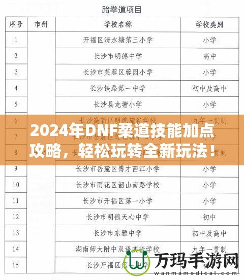 2024年DNF柔道技能加點攻略，輕松玩轉全新玩法！