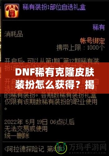 DNF稀有克隆皮膚裝扮怎么獲得？揭秘獲取途徑與技巧