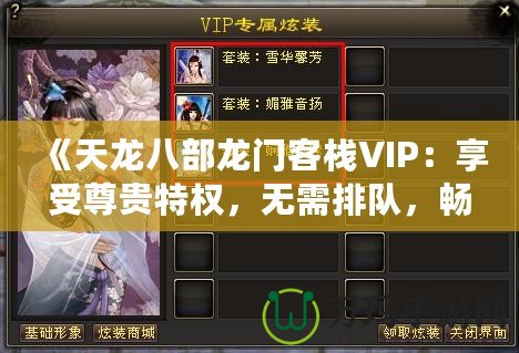 《天龍八部龍門客棧VIP：享受尊貴特權，無需排隊，暢快體驗》