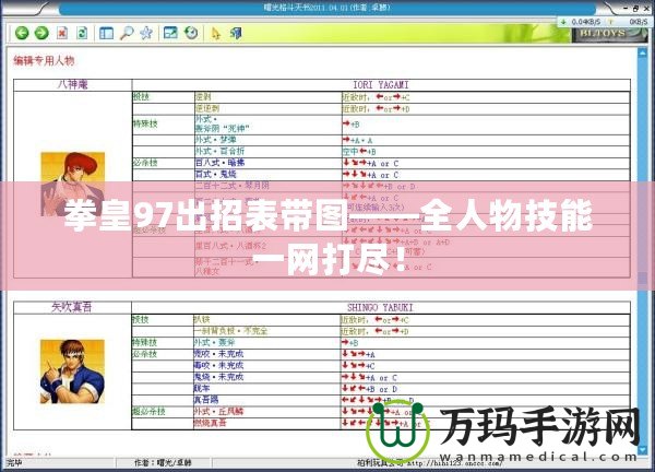 拳皇97出招表帶圖——全人物技能一網打盡！