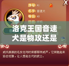 洛克王國音速犬是物攻還是魔攻？全面解析音速犬的強力定位！