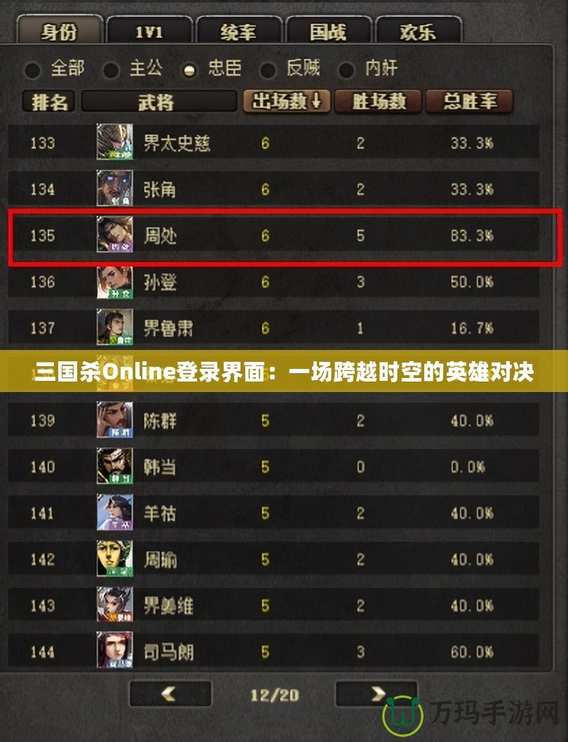 三國殺Online登錄界面：一場跨越時空的英雄對決