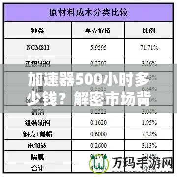 加速器500小時多少錢？解密市場背后的價格真相