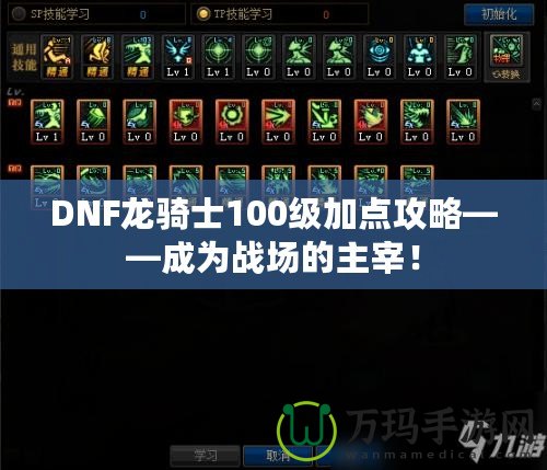 DNF龍騎士100級加點攻略——成為戰場的主宰！