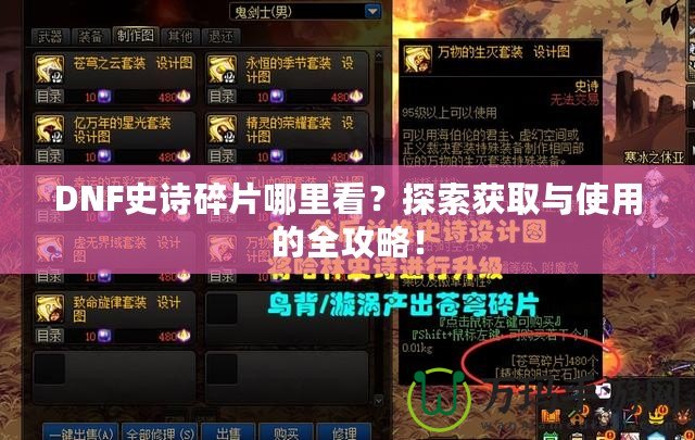 DNF史詩碎片哪里看？探索獲取與使用的全攻略！
