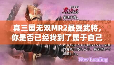 真三國無雙MR2最強武將，你是否已經找到了屬于自己的最強戰力？