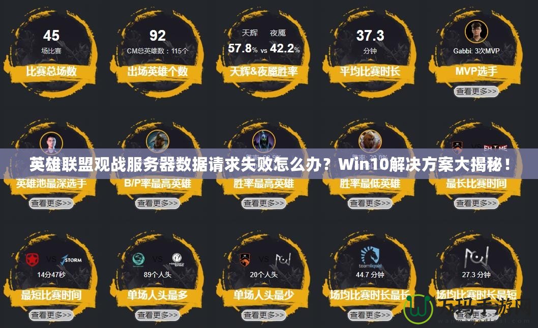 英雄聯盟觀戰服務器數據請求失敗怎么辦？Win10解決方案大揭秘！