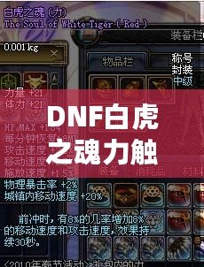 DNF白虎之魂力觸發幾率解析：讓你的戰斗更加震撼！