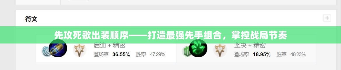 先攻死歌出裝順序——打造最強先手組合，掌控戰(zhàn)局節(jié)奏
