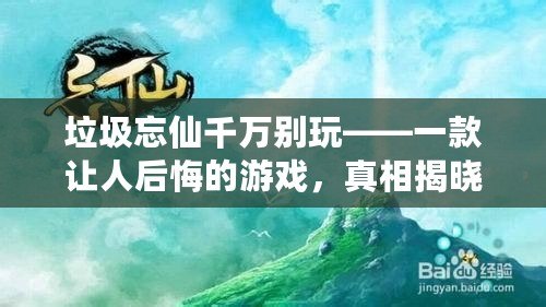 垃圾忘仙千萬別玩——一款讓人后悔的游戲，真相揭曉！