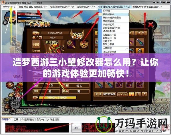 造夢西游三小望修改器怎么用？讓你的游戲體驗更加暢快！