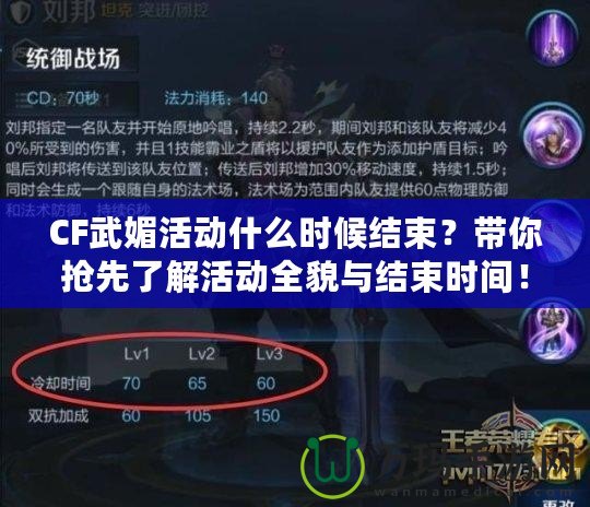 CF武媚活動什么時候結束？帶你搶先了解活動全貌與結束時間！