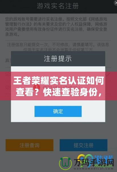 王者榮耀實名認證如何查看？快速查驗身份，保證賬戶安全！