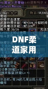 DNF柔道家用什么武器最好？全方位解析最佳武器選擇！