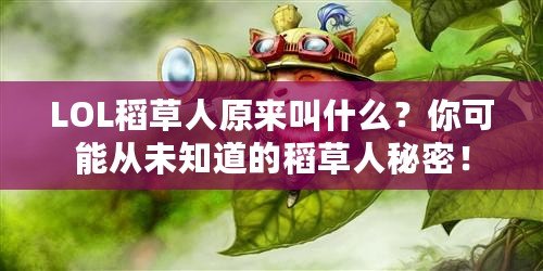 LOL稻草人原來叫什么？你可能從未知道的稻草人秘密！